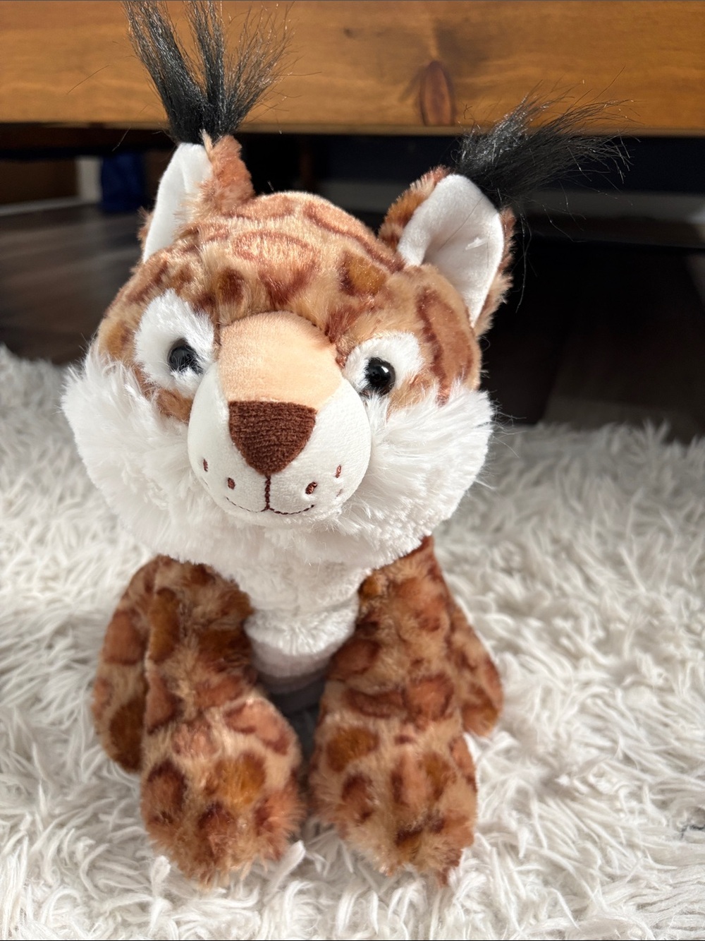 Hug Fun 10” Plush Lynx Real Tiger Cat Stuffed Animal - Brown & White